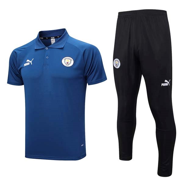 Polo Manchester City Set Completo 23/24 Blu Nero